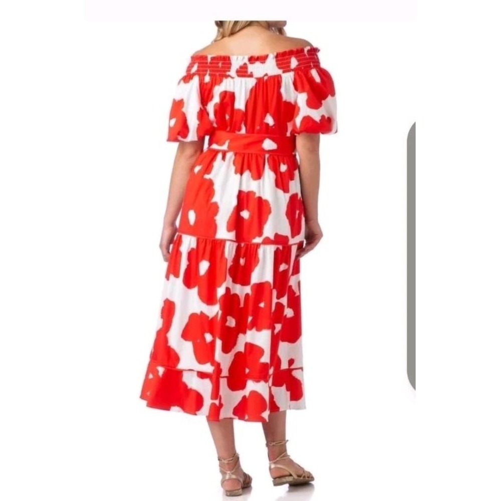 Crosby Mollie Burch Orange And White Gen Maxi Dress Poppy W/pockets Preppy *Read - Picture 4 of 15